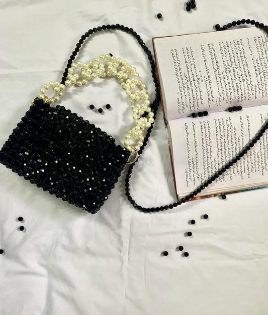 Black Pearl Beaded Bag