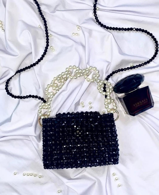 Black Pearl Beaded Bag